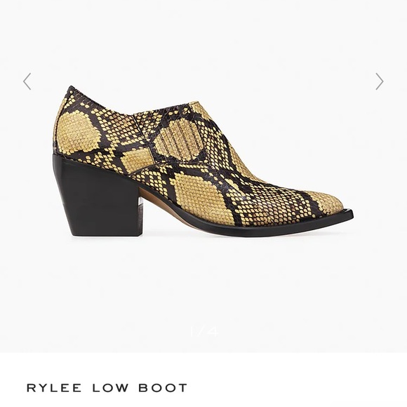 Chloe Rylee Low Boot 🥾 Snake Skin Python Print One of the "It" Patterns Luxe - Picture 16 of 16